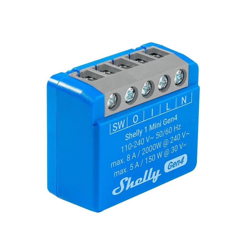 Shelly 1 Mini Gen4 1-Kanal-Relais WLAN-gesteuerter Smart-Schalter max. 8A, WLAN, Matter, Zigbee, BT, unterputz Rabatt